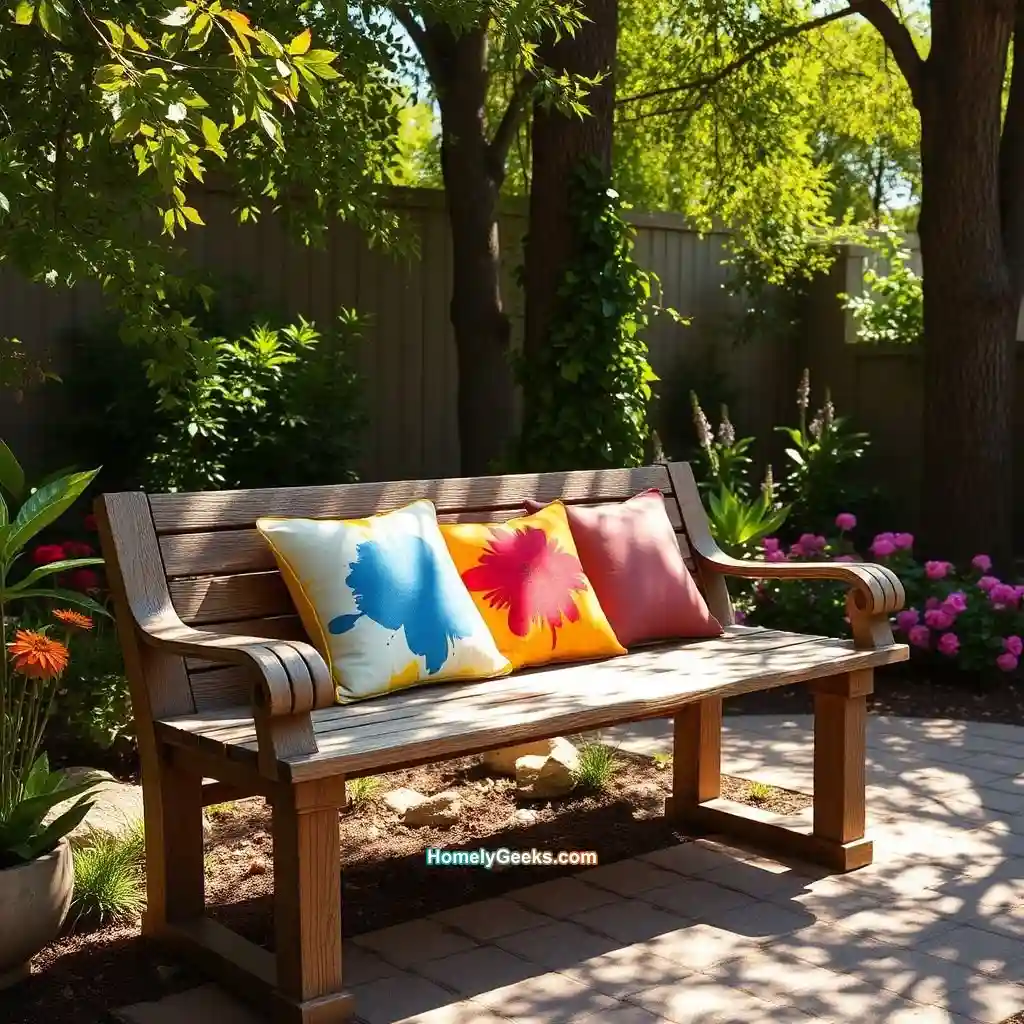 15. Rustic Wooden Bench