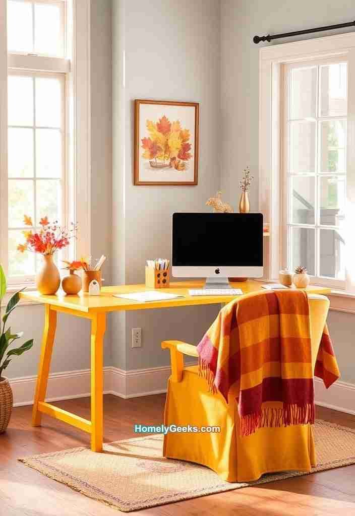 17. Bright and Cheerful Fall Office