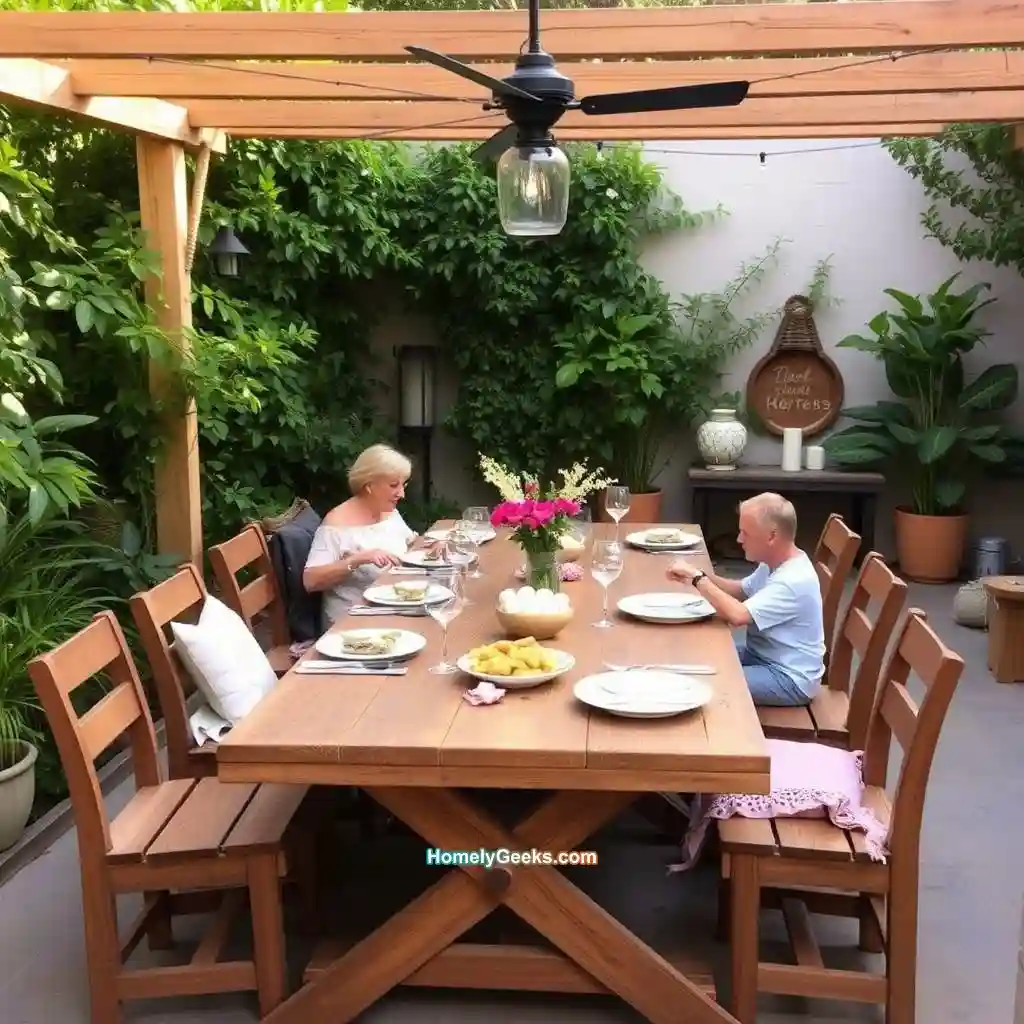 2. Rustic Wooden Dining Set