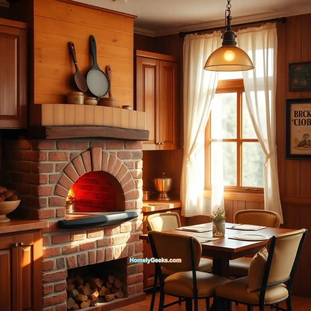3. Cozy Kitchen with Brick Oven
