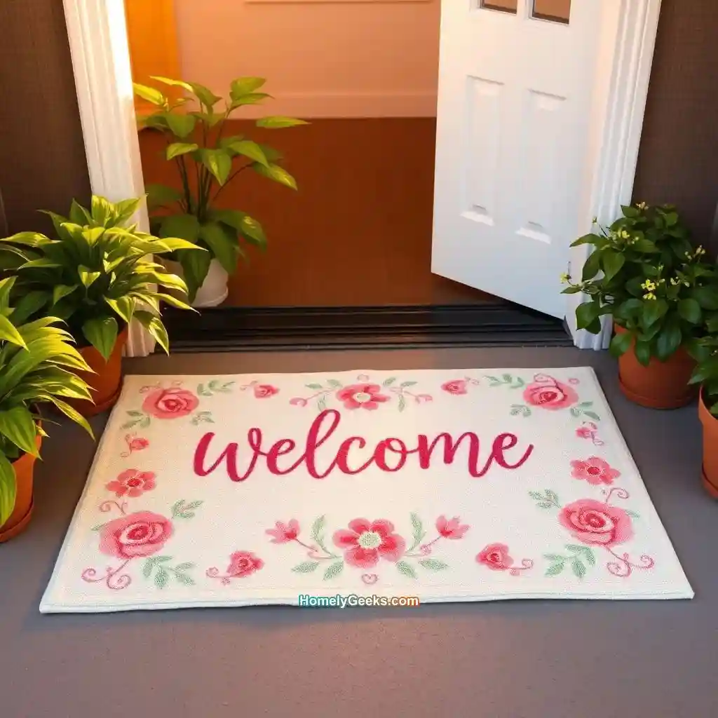 5. Pastel-Colored Welcome Mat