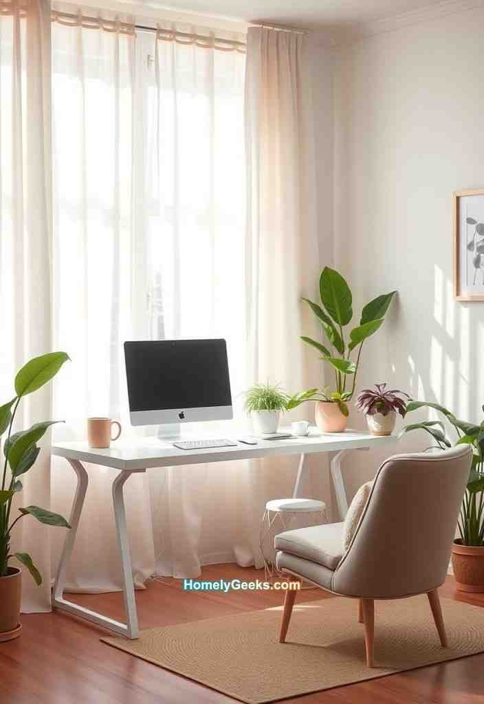 6. Bright and Airy Zen Office