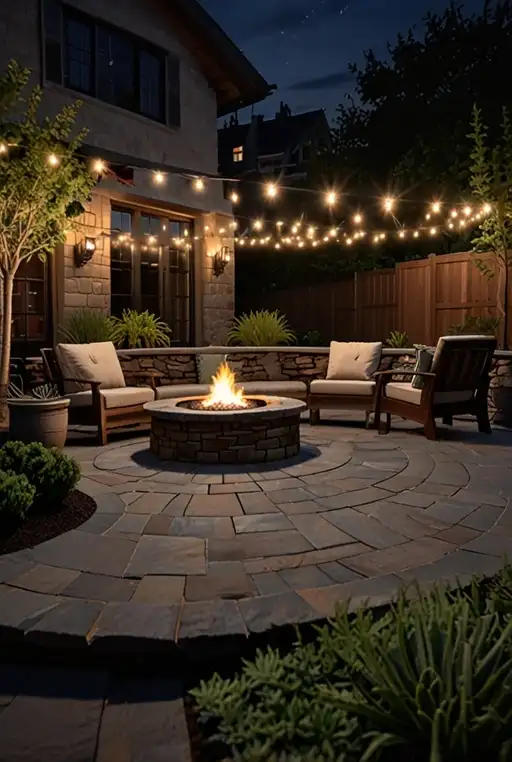 1. Cozy Flagstone Patio with Fire Pit