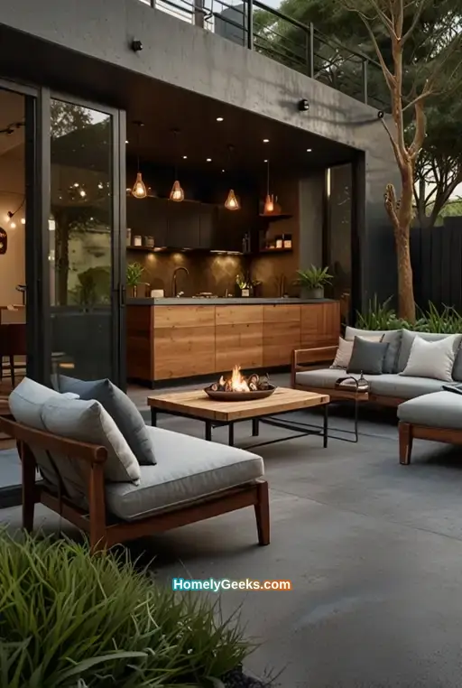 10. Industrial Style Multi Level Deck with Metal Railings