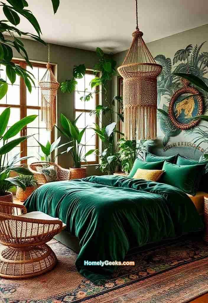 10-luxe-boho-jungle-bedroom-with-velvet-and-greenery