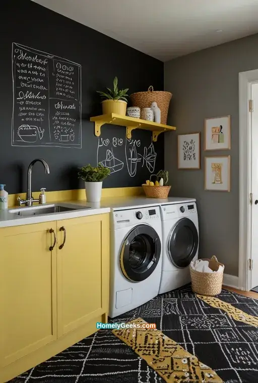 10. Playful Laundry Room with Chalkboard Wall