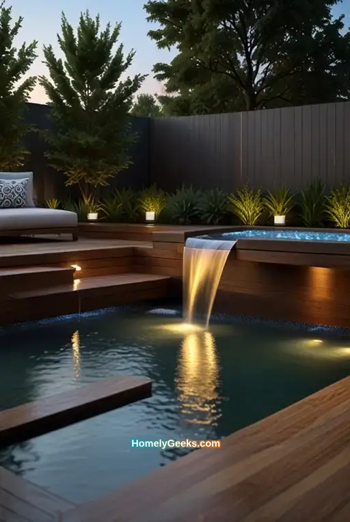 11. Contemporary Multi Level Deck with Water Feature