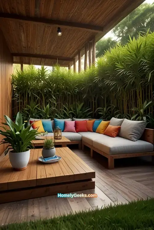 14. Elevated Multi Level Deck with Garden Terrace and Privacy Wall