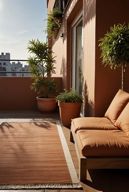 18. Balcony with Cat-Friendly Water Fountain and Sunbathing Spot