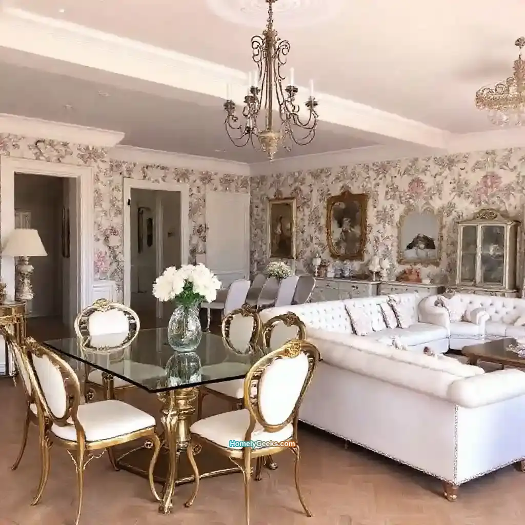 19. Chic Parisian-Inspired Living and Dining Combo
