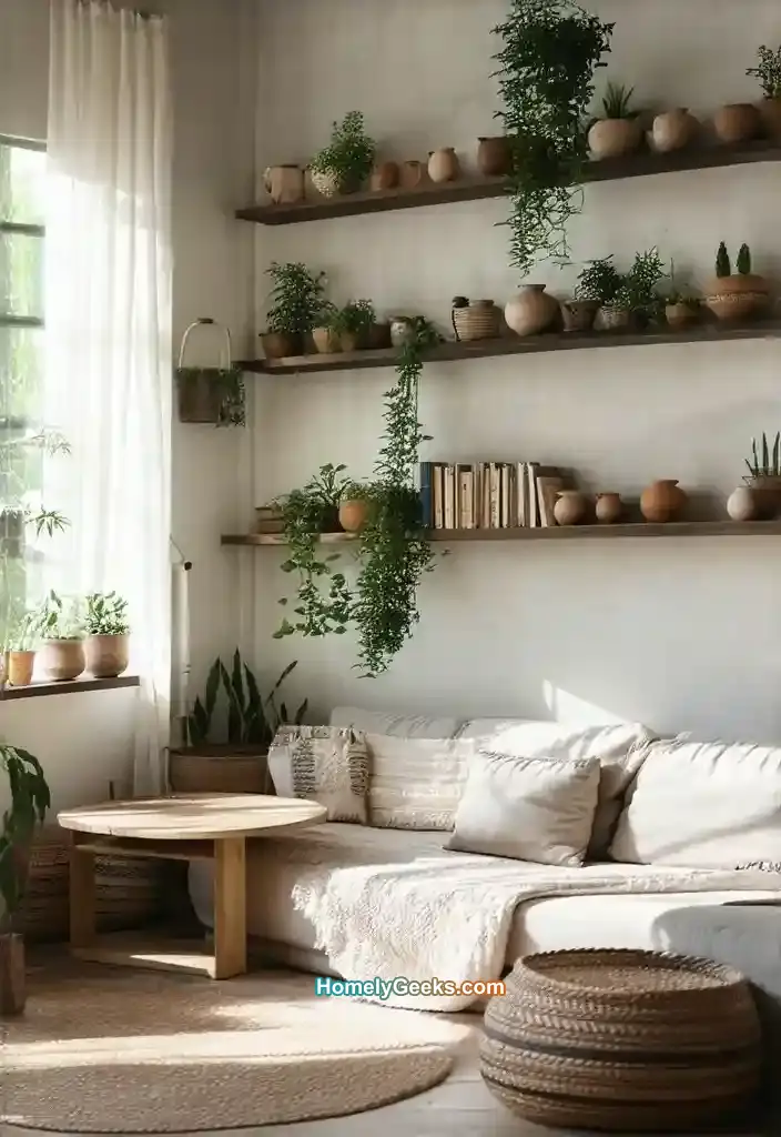20-boho-living-room-with-floating-shelves-and-minimal-decor