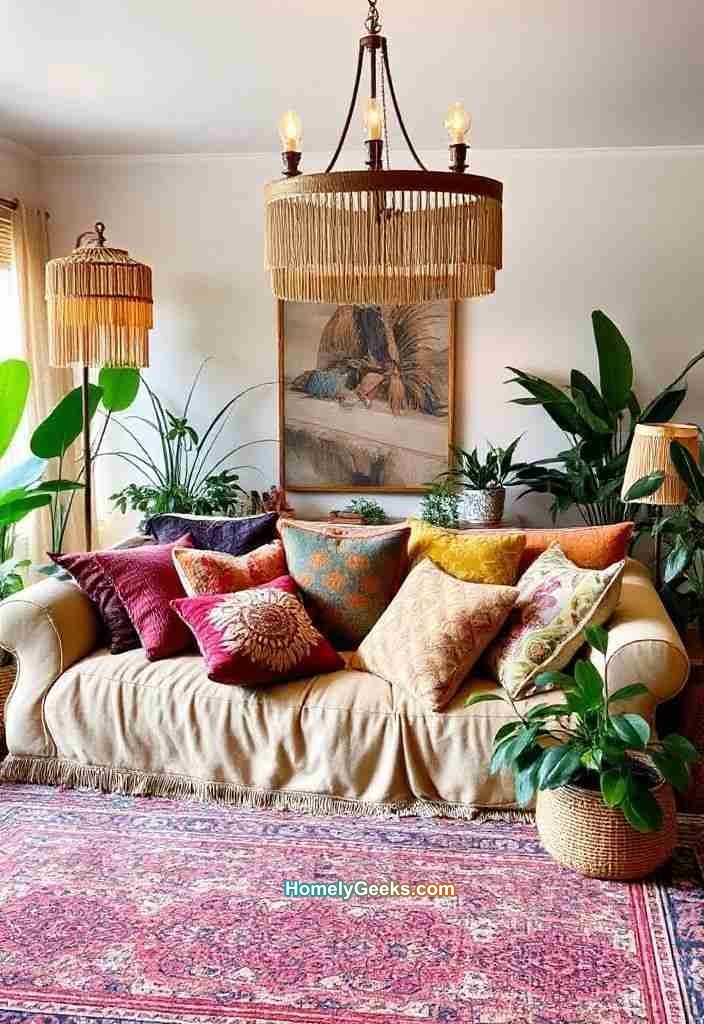 22-boho-living-room-with-layered-cushions-and-bohemian-lighting
