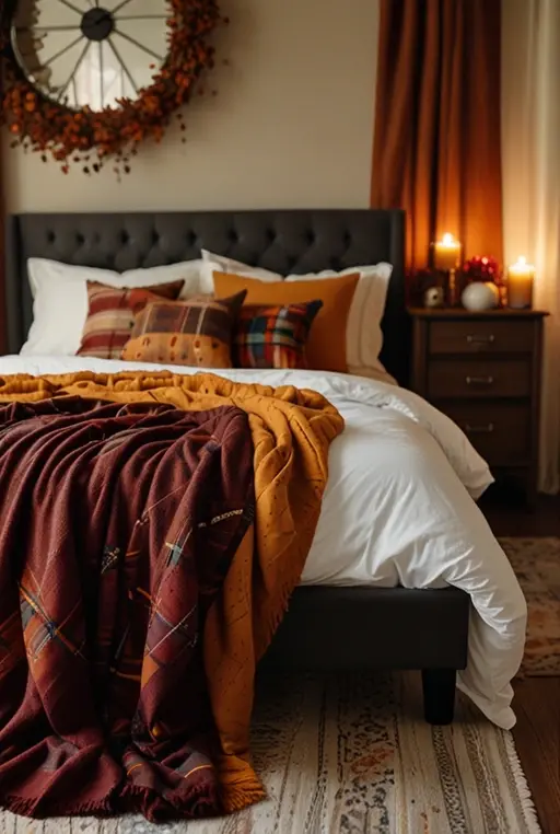 22. Seasonal Accents with Warm Throw Blankets