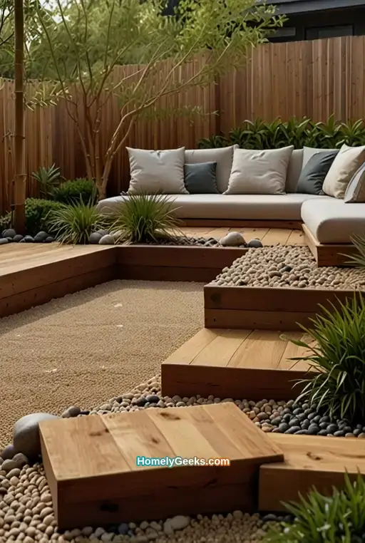24. Contemporary Multi Level Deck with Zen Garden