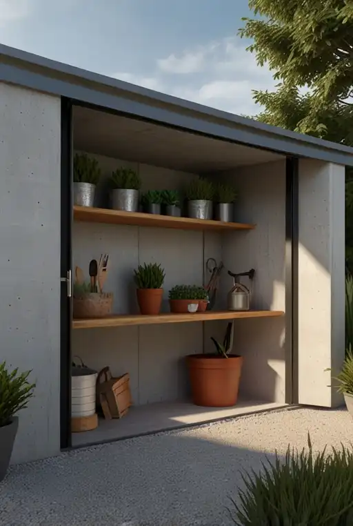 3. Minimalist Garden Shed with Clean Lines