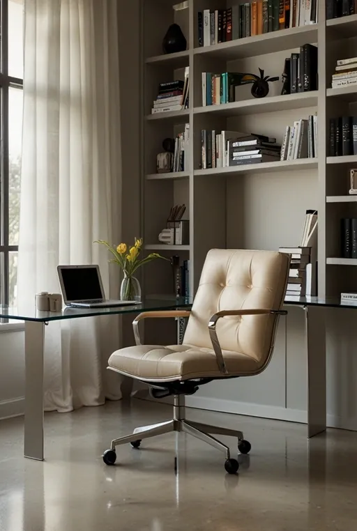 3. Modern Glass and Metal Office Desk