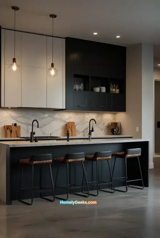 4. Small Basement Kitchenette with Bar Seating