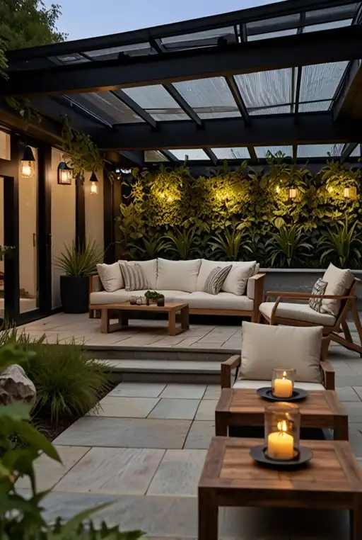 5. Solar Powered Patio Roof with Integratedd Panels